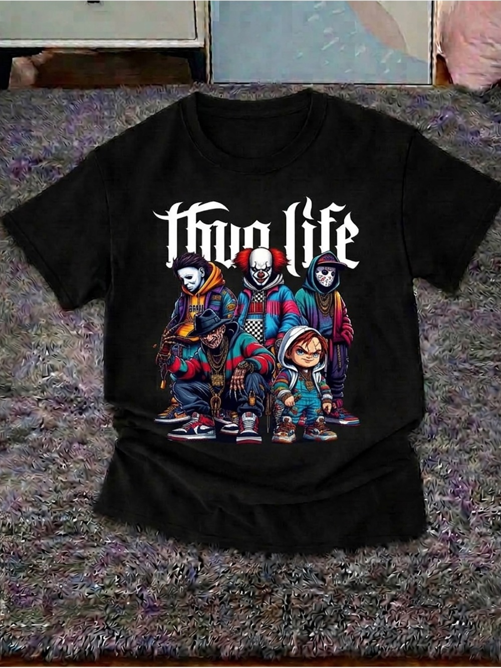 Thug Life Crew Streetwear Shirt, Hip-Hop Graphic Tee - Black Unisex